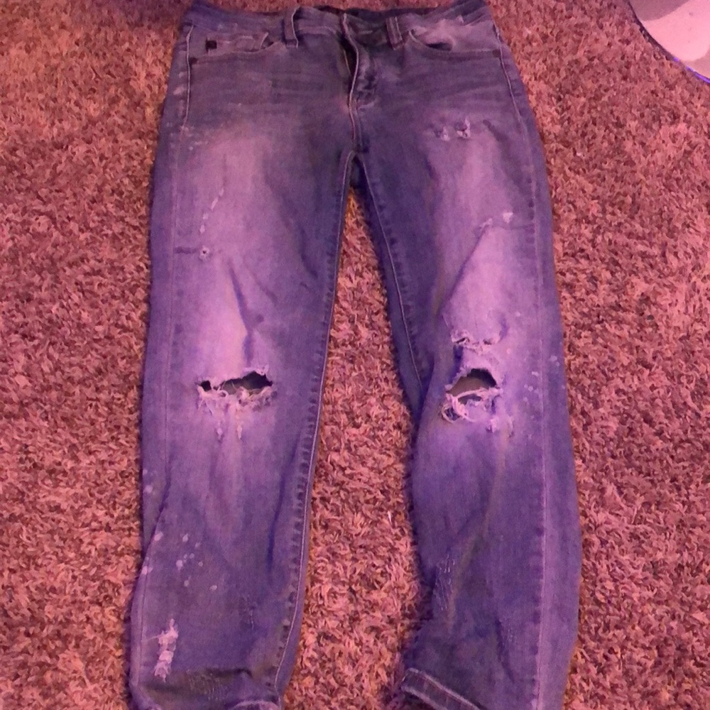 Ripped blue jeans